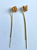 Load image into Gallery viewer, Beautiful Brown Earrings With Golden Danglers
