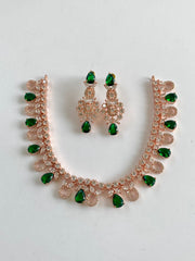 Dark Green Bubble Design Necklace Set