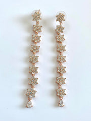 Dazzling Single Line Flower Earrings