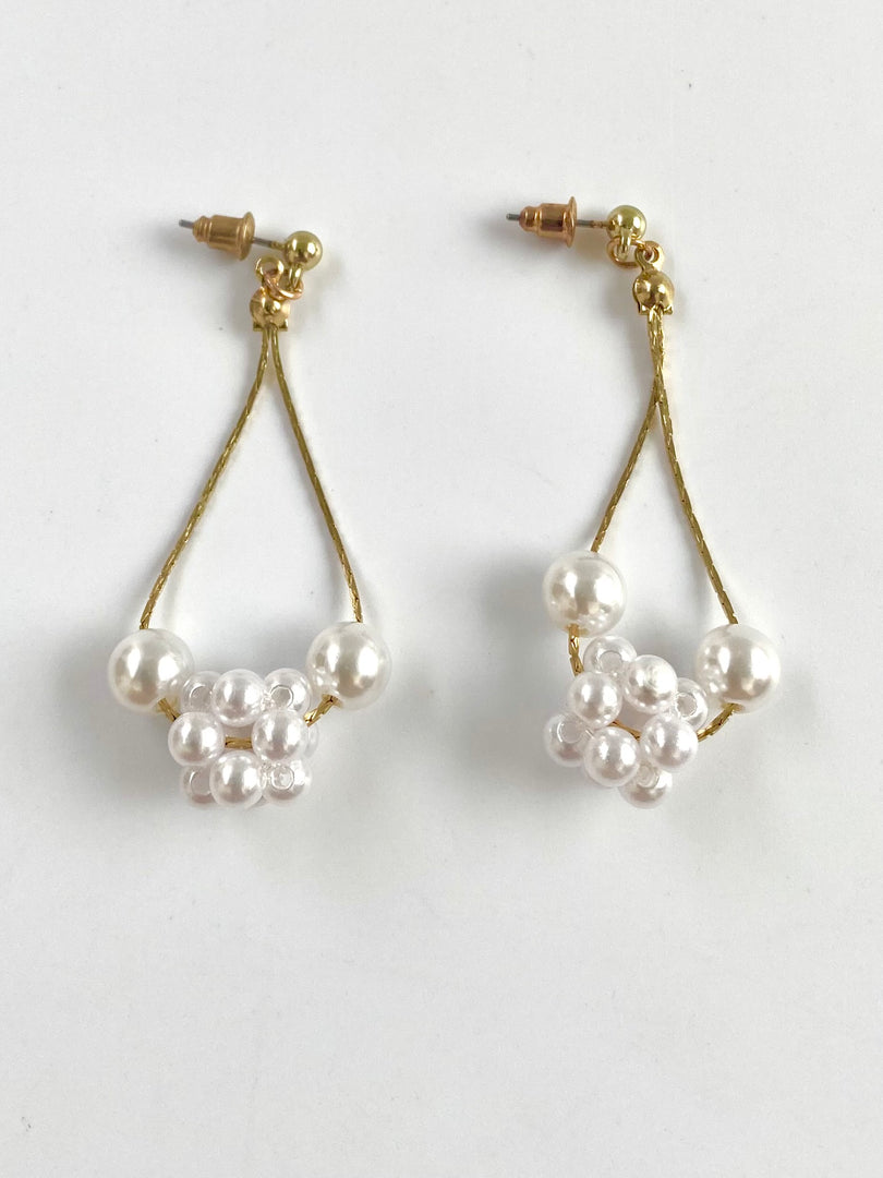 Double Pearl Drop Earrings