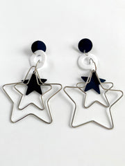 Double Star Long Hanging Earrings