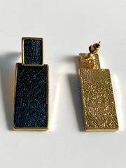Emilia Black N Golden Bar Earrings