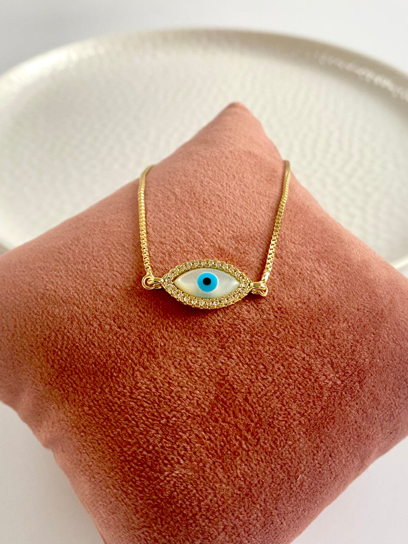 Evil Eye Gold Diamond Bracelet