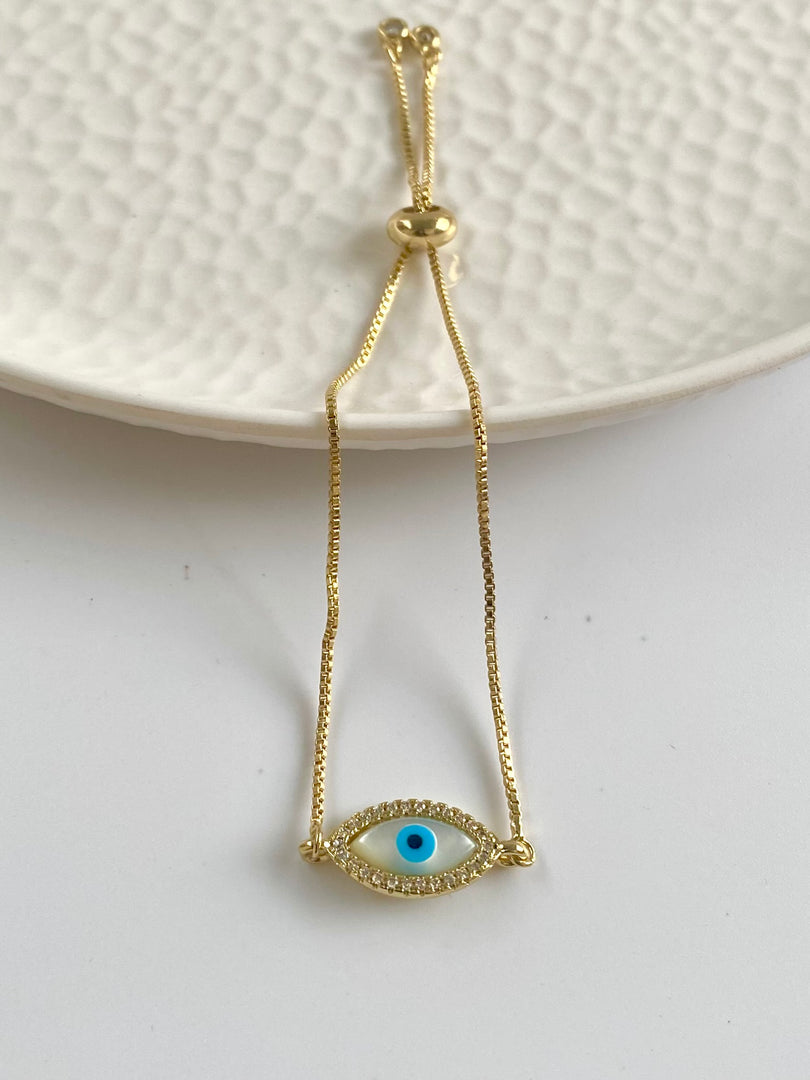 Evil Eye Gold Diamond Bracelet