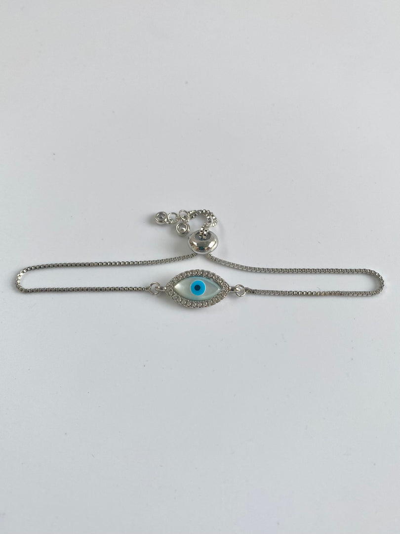 Evil Eye White Diamond Bracelet