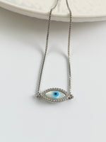 Load image into Gallery viewer, Evil Eye White Diamond Bracelet
