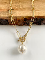 Load image into Gallery viewer, Fashionable Solid Pearl Drop Chain Necklace
