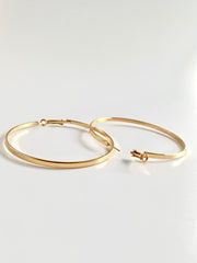 Flat Golden Loop Earrings