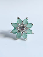 Load image into Gallery viewer, Flower Of Mint Free Size Cocktail Ring
