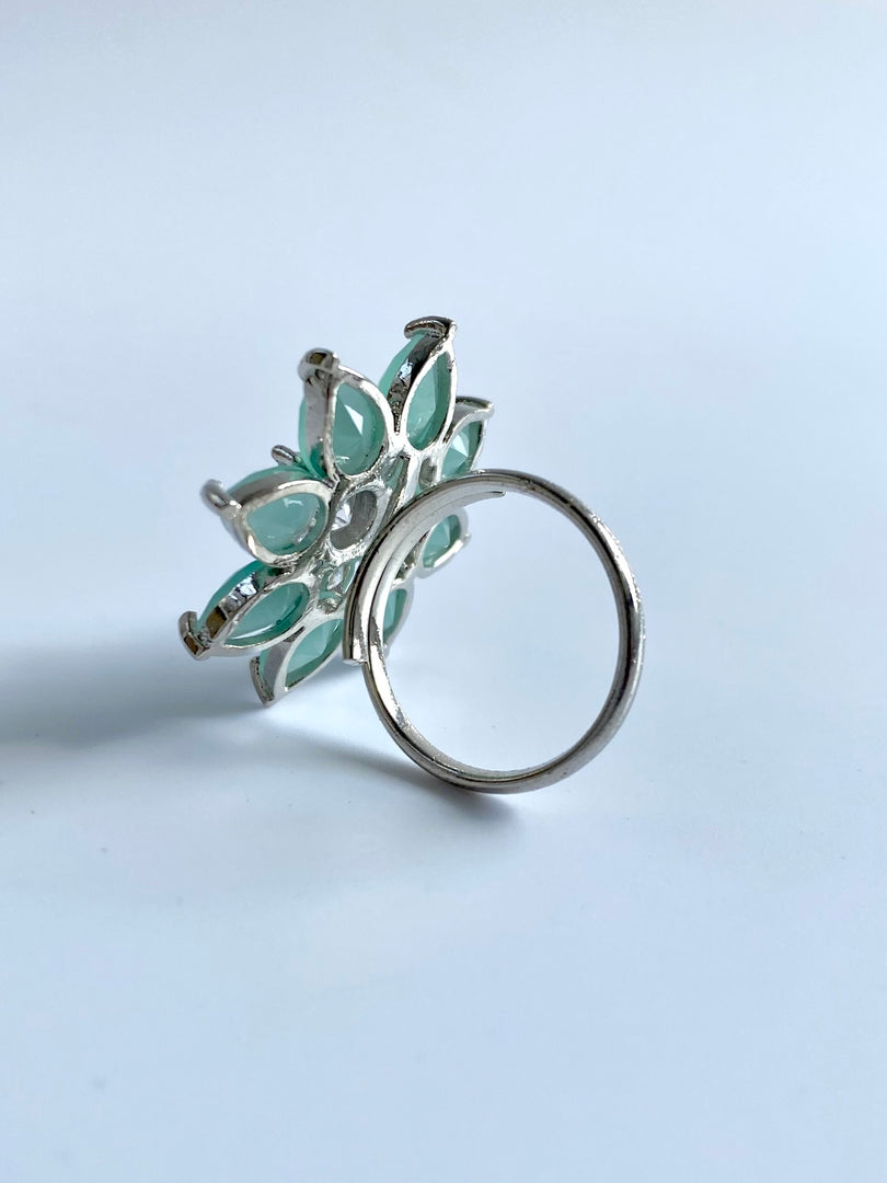 Flower Of Mint Free Size Cocktail Ring