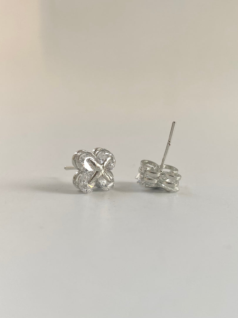 Four Corners Solitaires Diamond Stud Earrings