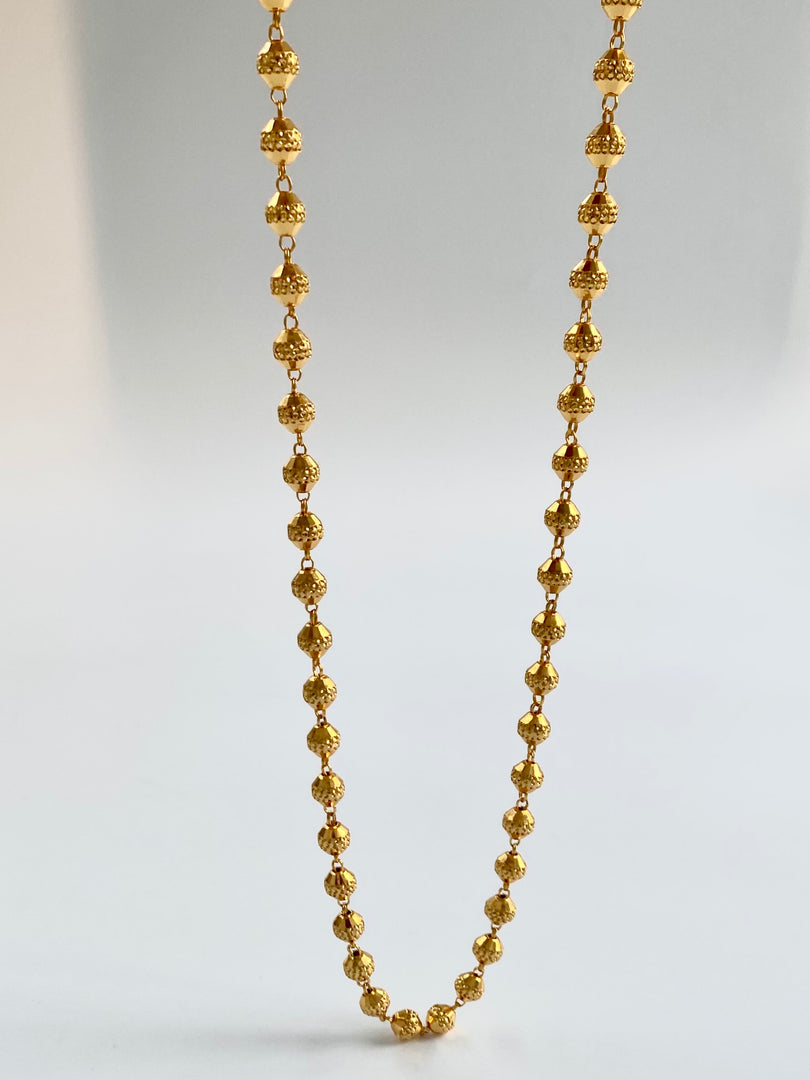 Matar Mala Gold Chain Design Temple Necklace Sarapoli Mala Design