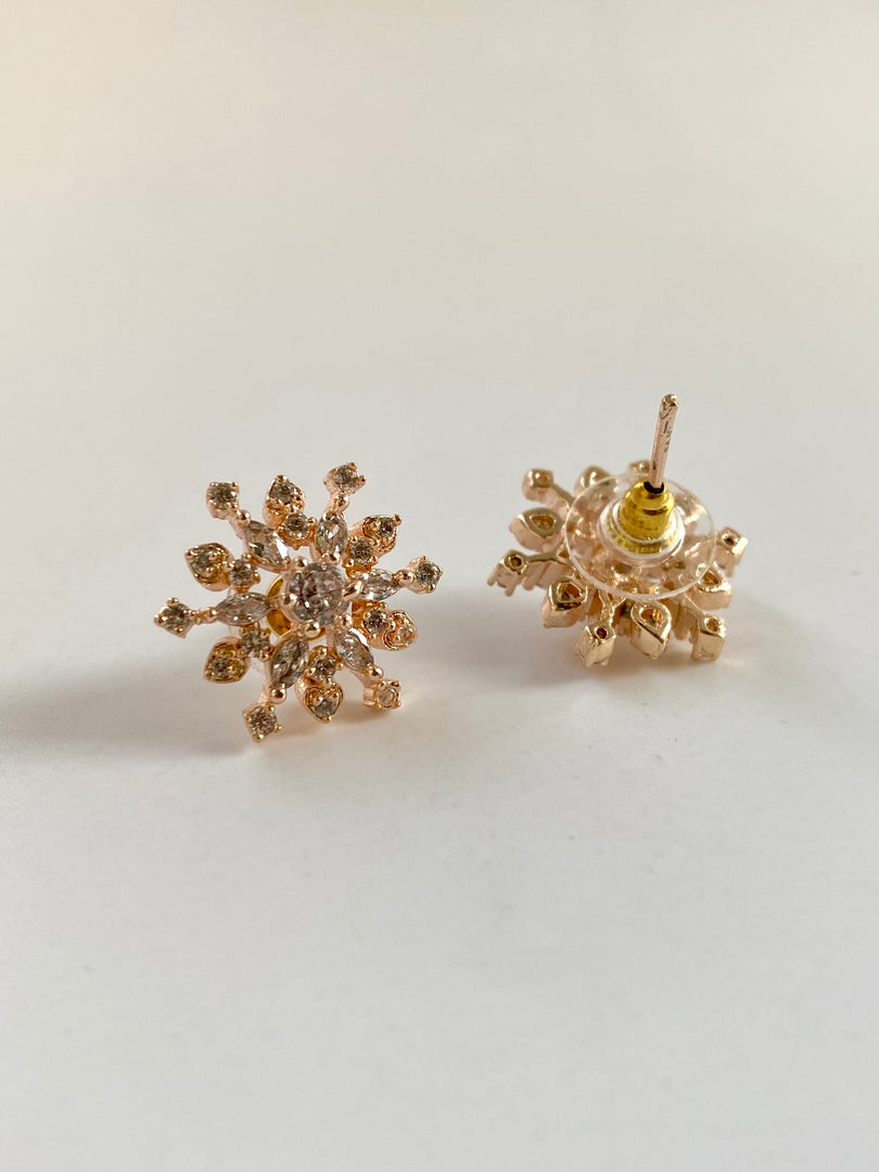 Golden Galaxy Star Diamond Earrings