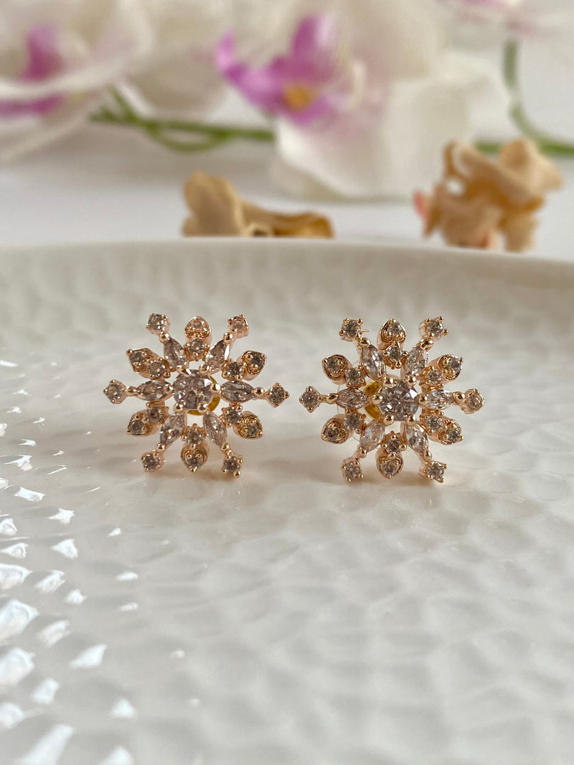 Golden Galaxy Star Diamond Earrings