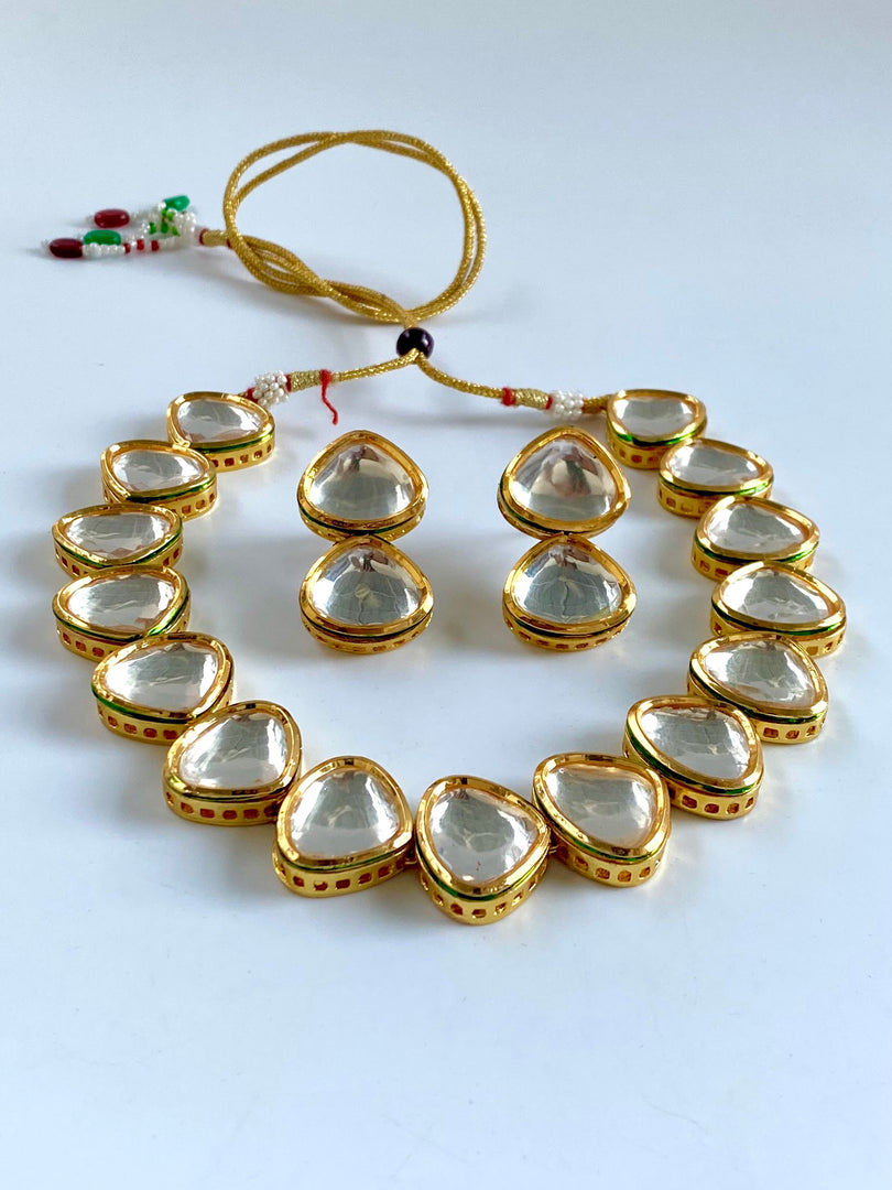 Golden Aura Kundan Ensemble Necklace Set