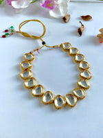 Load image into Gallery viewer, Golden Aura Kundan Ensemble Necklace Set
