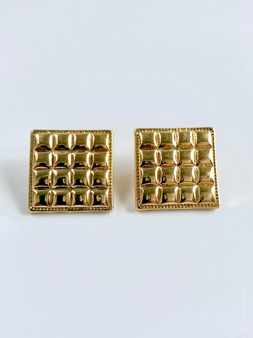Golden Chess Earrings