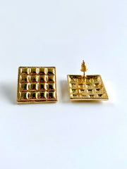 Golden Chess Earrings
