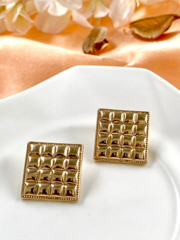 Golden Chess Earrings