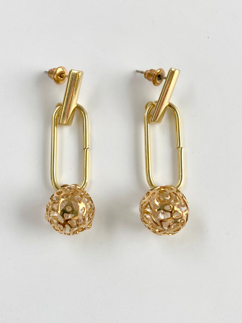 Golden See Through Drop Earrings