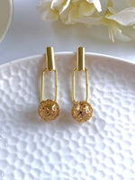 Load image into Gallery viewer, Golden See Through Drop Earrings
