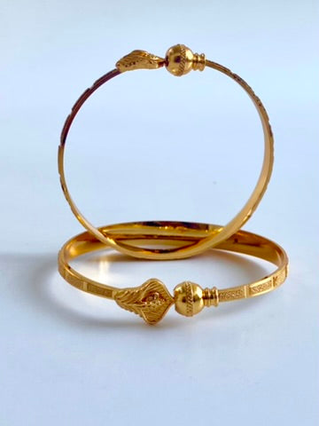 Head On Gold Bangle Set of Two