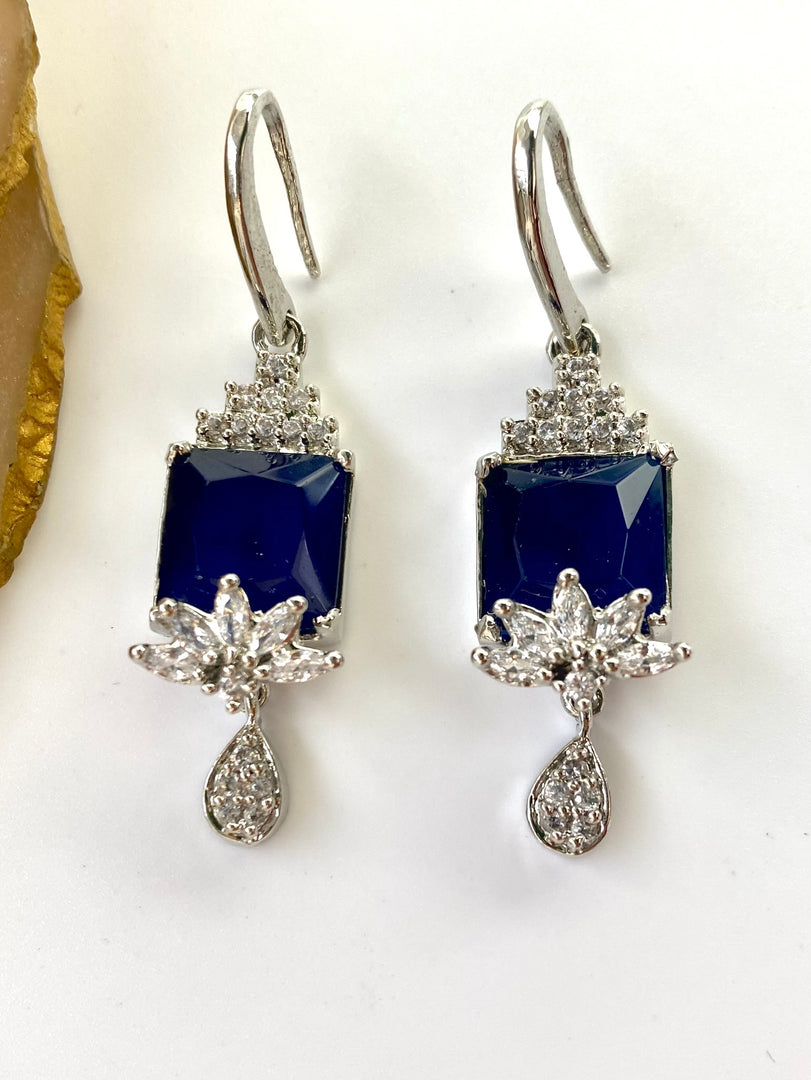 Alis Deep Blue White Diamond Earrings