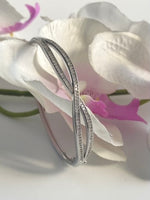 Load image into Gallery viewer, Infinity White Diamond Bangle Bracelet
