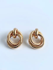 Interlinked Rose Gold Gloss Finish Earrings