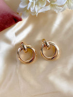 Load image into Gallery viewer, Interlinked Rose Gold Gloss Finish Earrings
