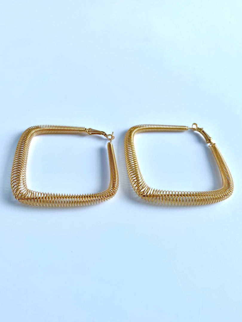 Intertwined Golden Loop Earrings