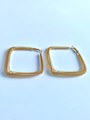 Intertwined Golden Loop Earrings