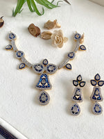 Load image into Gallery viewer, Leafy Affair Blue Necklace Set
