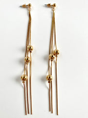 Long Golden Chain Earrings