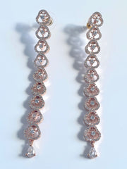 Lovely Princess Single Line Rose Diamond Earrings