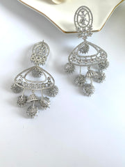 Mahurat White Diamond Dancing Earrings