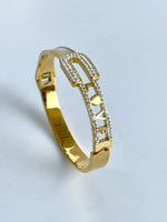 Load image into Gallery viewer, Marble Finish LOVE Studded Golden Bracelet
