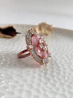 Load image into Gallery viewer, Margot Baby Pink White Diamond Free Size Ring
