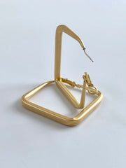 Matte Finish Square Shaped Hoop Earrings