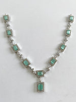 Load image into Gallery viewer, Mint Brick Diamond Necklace Set
