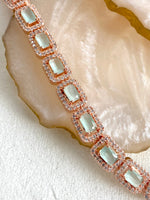 Load image into Gallery viewer, Mint Rose Diamond Necklace Set
