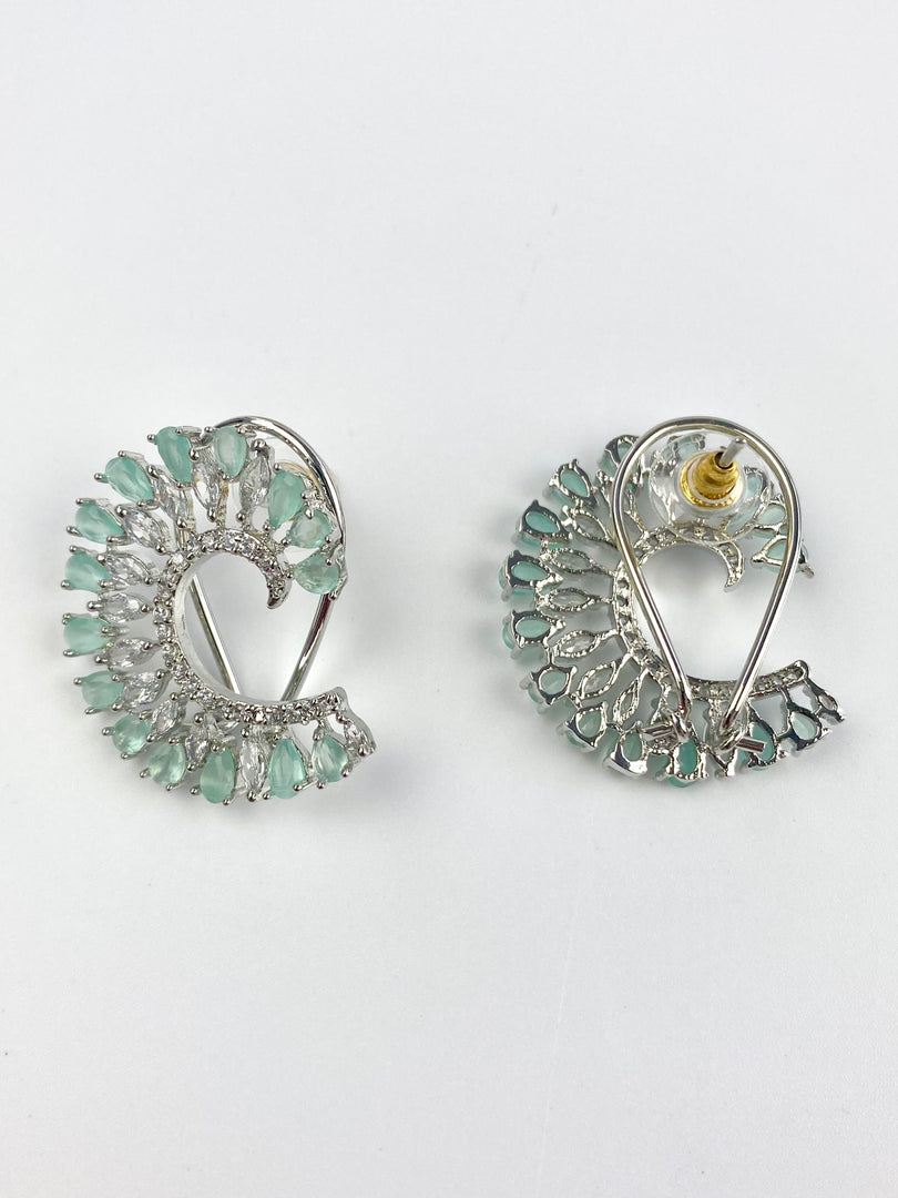 Moving Into Mint White Diamond Earrings