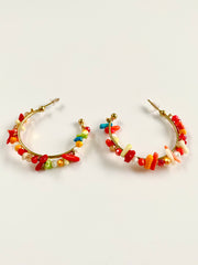 Multiple Beads Loop Earrings