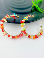 Load image into Gallery viewer, Multiple Beads Loop Earrings
