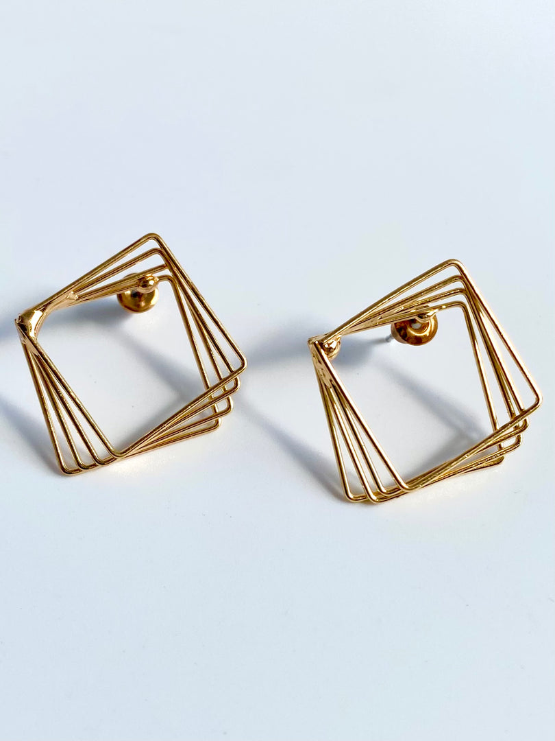 Multiple Triangle Overlap Earrings