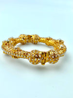 Load image into Gallery viewer, Old is Gold Golden and Pearl Kada Bangle
