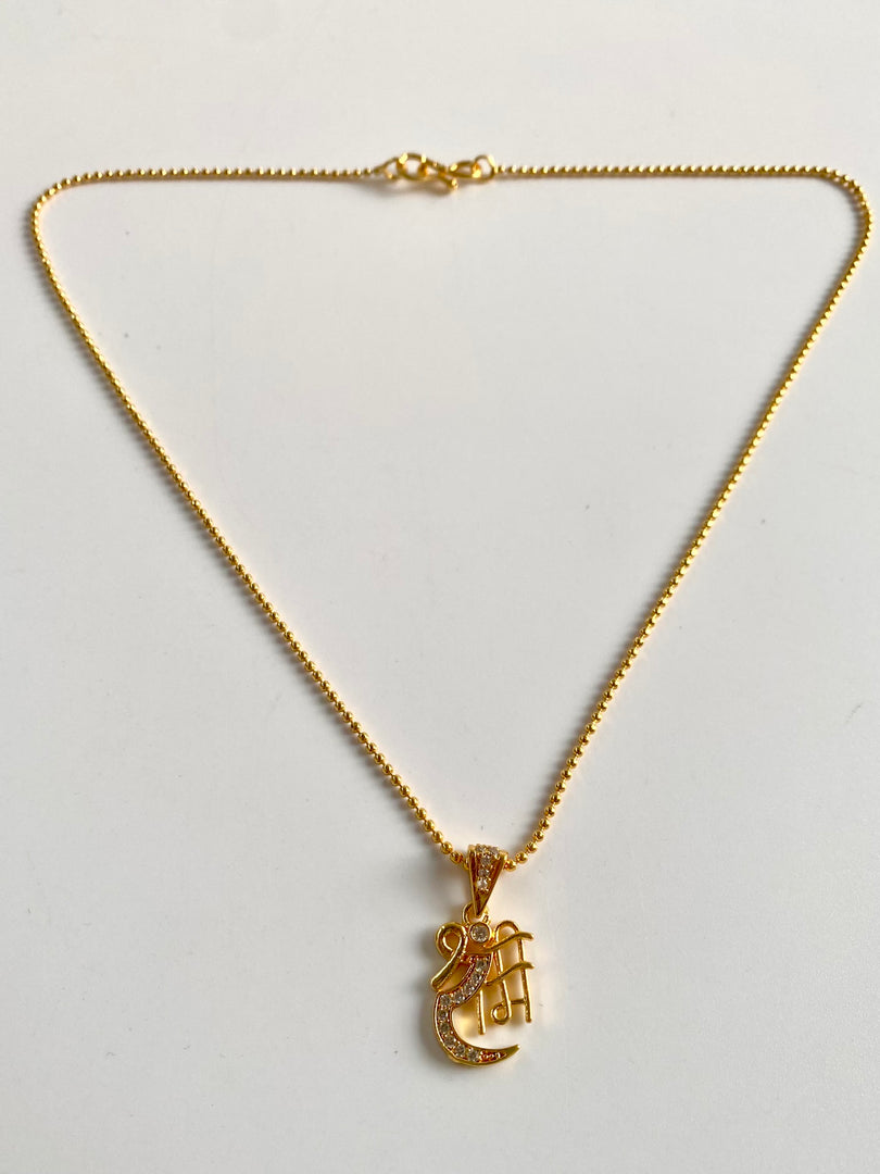 Om Ganesh Gold Chain Pendant