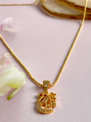 Om Ganesh Gold Chain Pendant