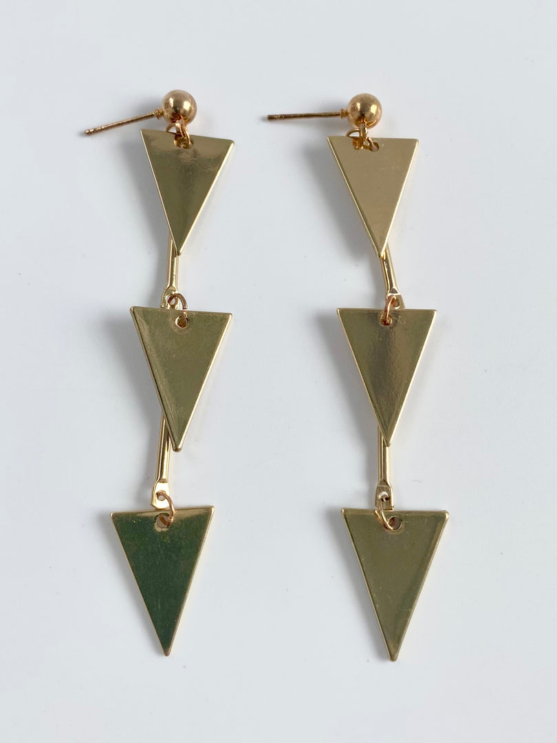 One After The Other Triangle Earrings