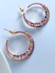 Pear Castle Rose Diamond Earrings